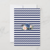 Nautical Pink Blush Blue Floral Anchor Wedding RSVP Kaartje (Achterkant)