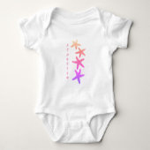Nautical Pink Ombre Starfish White Baby Bodysuit (Voorkant)