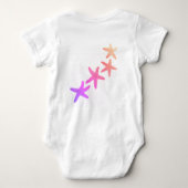 Nautical Pink Ombre Starfish White Baby Bodysuit (Achterkant)