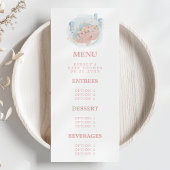 Nautical Pink Whale Jellyfish Girl Baby shower Menu
