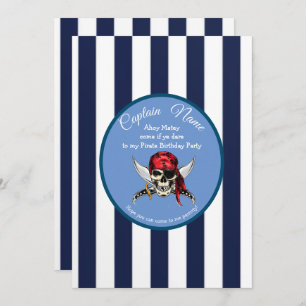 Nautical Pirate Legend Jolly Rodger Invitation Kaart
