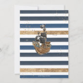 Nautical Pirate Ship Ahoy Het is een Jongen Baby s Kaart (Achterkant)