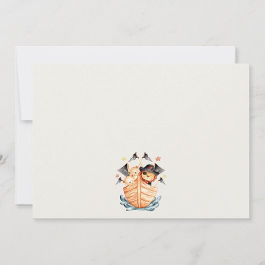 Nautical Pirate Ship Lion Cub Kinder Foto Birthday Bedankkaart (Achterkant)
