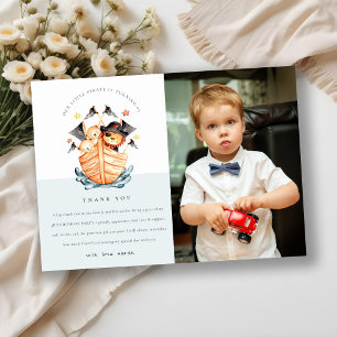 Nautical Pirate Ship Lion Cub Kinder Foto Birthday Bedankkaart