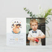 Nautical Pirate Ship Lion Cub Kinder Foto Birthday Kaart (Staand voorkant)