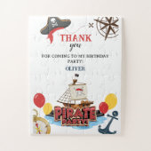 Nautical Pirate Zee Dank u Verjaardag Gift Kaart Legpuzzel (Verticaal)
