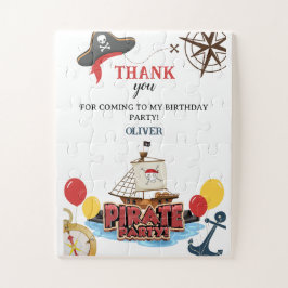 Nautical Pirate Zee Dank u Verjaardag Gift Kaart Legpuzzel