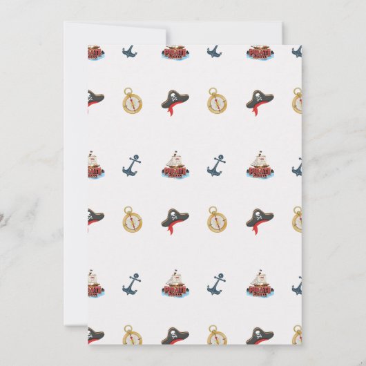 Nautical Pirate Zee Ship Verjaardag Uitnodiging Ka (Achterkant)