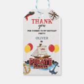 Nautical Pirate Zee Verjaardag Bedankt Gift Label Cadeaulabel (Achterkant)