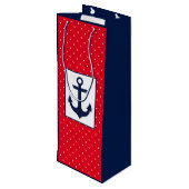 Nautical Polka Dots | Rood Wijn Cadeautas (Achterkant Gekanteld)