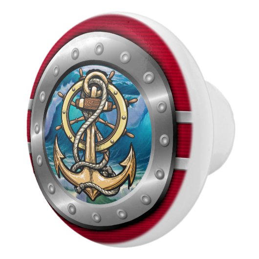 Nautical Porthole Ceramic Pull Keramische Knop (Rechts)