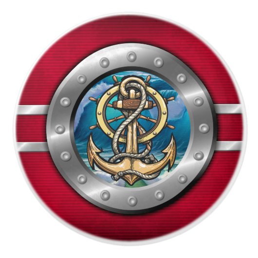 Nautical Porthole Drawer Knobs Keramische Knop (Voorkant)