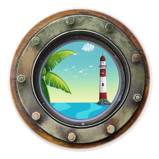 Nautical Porthole Drawer Knobs Keramische Knop (Voorkant)