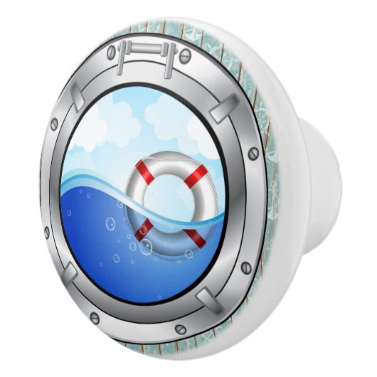 Nautical Porthole Drawer Knobs Keramische Knop (Rechts)