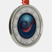Nautical Porthole Octopus Ship Submarine Maritime Metalen Ornament (Rechts)