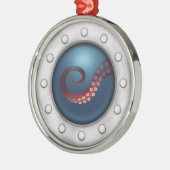 Nautical Porthole Octopus Ship Submarine Maritime Metalen Ornament (Links)