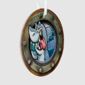 Nautical Porthole Shark Ornament (voorkant)