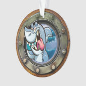 Nautical Porthole Shark Ornament (voorkant)