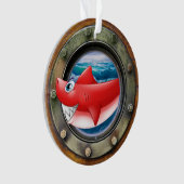 Nautical Porthole Shark Ornament (voorkant)