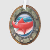 Nautical Porthole Shark Ornament (voorkant)