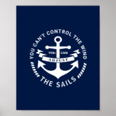 Nautical Poster Blue and White Anchor Badge (Voorkant)