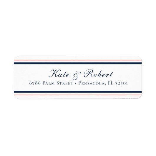 Nautical Preppy Retouradreslabel Etiket (Voorkant)