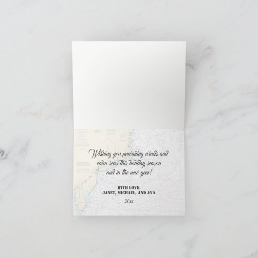 Nautical Prettige feestdagen uit New Hampshire (Binnen)