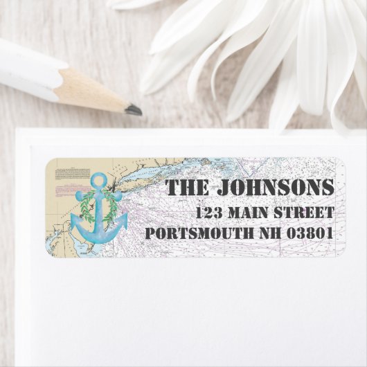 Nautical Prettige feestdagen uit New Hampshire Etiket (Insitu)