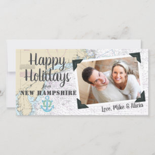 Nautical Prettige feestdagen uit New Hampshire Feestdagenkaart