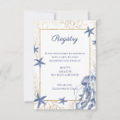 Nautical QR Code Wedding Registry Card RSVP Kaartje (Voorkant)