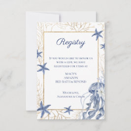 Nautical QR Code Wedding Registry Card RSVP Kaartje