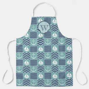 Nautical Quilt All-Over Print Schort