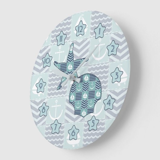 Nautical Quilt Clock Grote Klok (Hoek)