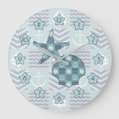 Nautical Quilt Clock Grote Klok (Voorkant)