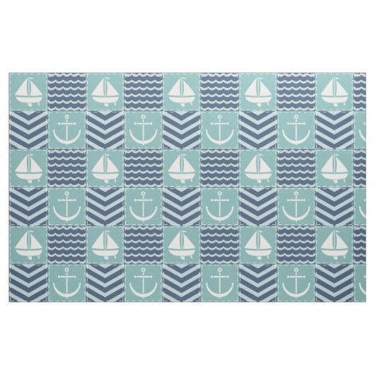 Nautical Quilt Fabric Stof (Yard (91,4 cm))