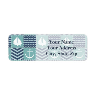 Nautical Quilt Return Address Label