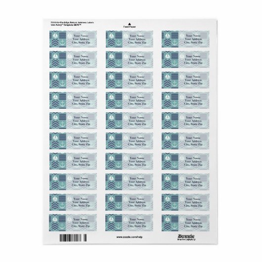 Nautical Quilt Return Address Label (Full Sheet)