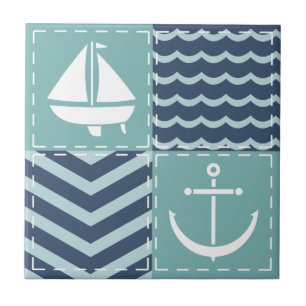 Nautical Quilt Tile Tegeltje
