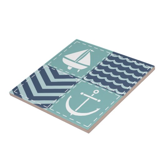 Nautical Quilt Tile Tegeltje (Zijkant)