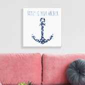 Nautical Quote | Familie is je anker Canvas Afdruk (Insitu (Woonkamer))