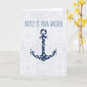 Nautical Quote | Familie is je anker Kaart (Gele Bloem)