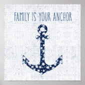 Nautical Quote | Familie is je anker Poster (Voorkant)