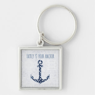 Nautical Quote   Familie is je anker Sleutelhanger