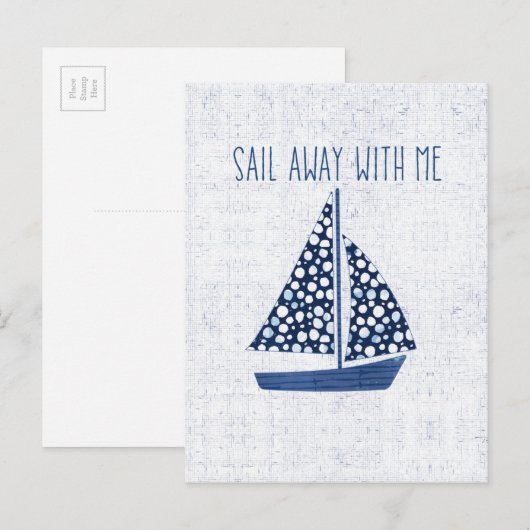 Nautical Quote | Loop weg met mij Briefkaart (Voorkant / Achterkant)