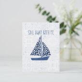 Nautical Quote | Loop weg met mij Briefkaart (Staand voorkant)