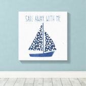 Nautical Quote | Loop weg met mij Canvas Afdruk (Insitu (Houten vloer))