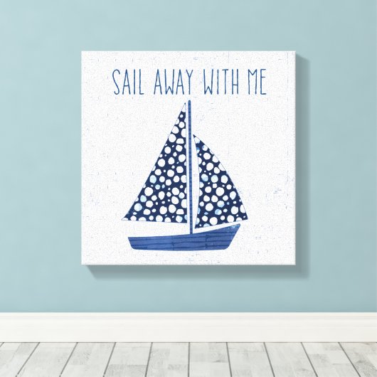 Nautical Quote | Loop weg met mij Canvas Afdruk (Insitu (Houten vloer))