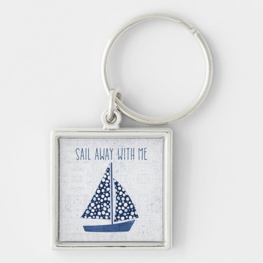 Nautical Quote | Loop weg met mij Sleutelhanger (Voorkant)