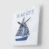 Nautical Quote | Loop weg met mij Vierkante Klok (Hoek)