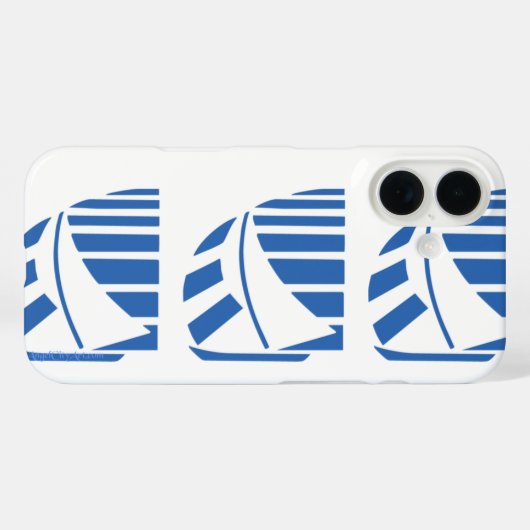 Nautical Racing Boats iPhone Case (Achterkant (horizontaal))